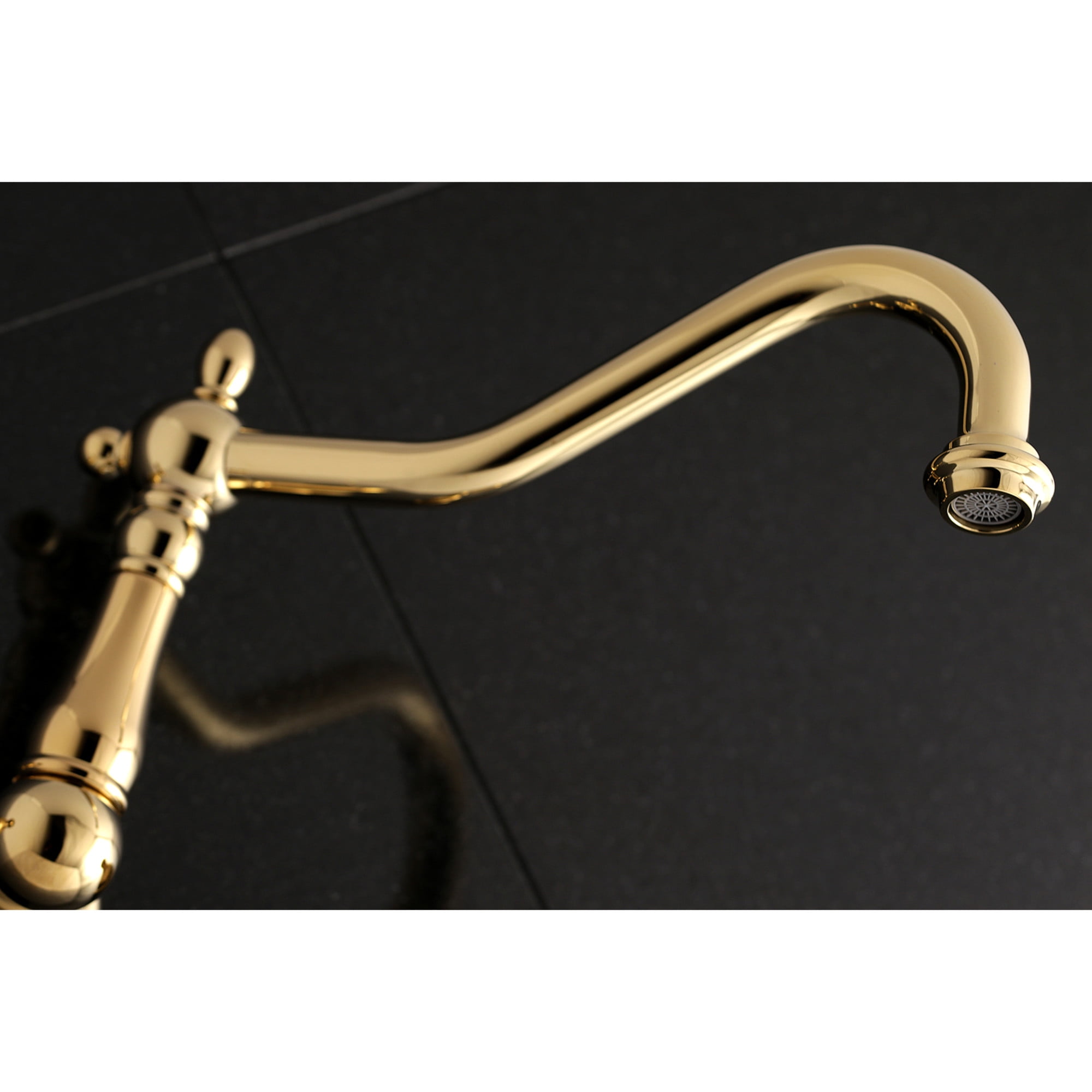Kingston Brass KS1022AL Heritage Two-Handle Wall Mount Roman Tub Faucet, Polished Brass