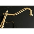 thumbnail image 3 of Kingston Brass KS1022AX Heritage Two-Handle Wall Mount Roman Tub Faucet, Polished Brass, 3 of 8