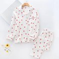 thumbnail image 4 of Spring New Ladies Pajamas Set Heart Printed Crepe Cotton Double-layer Gauze Turn-down Collar Long-sleeve Trousers Household Wear, 4 of 4