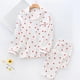 thumbnail image 4 of Spring New Ladies Pajamas Set Heart Printed Crepe Cotton Double-layer Gauze Turn-down Collar Long-sleeve Trousers Household Wear, 4 of 4
