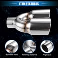 thumbnail image 4 of Unique Bargains Car Exhaust Tip Tail Pipe 2.5 Inch Inlet 7.5 Inch Outlet 9.5 Inch Length Universal Silver Tone, 4 of 6