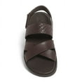 thumbnail image 2 of ANTHONY VEER ESSENTIALS Mens Brown Cross Straps Woven Padded Mumbai Round Toe Leather Slingback Sandal 11 D, 2 of 5