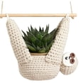 thumbnail image 3 of Sloth Gift Sloth Hook Suitable For Succulent Pots Hanging Flower Pots Suitable For Couples Home Decoration Flower Pot (1 Sloth Bear Small Flower Pot+Wooden Stick+Rope), 3 of 7