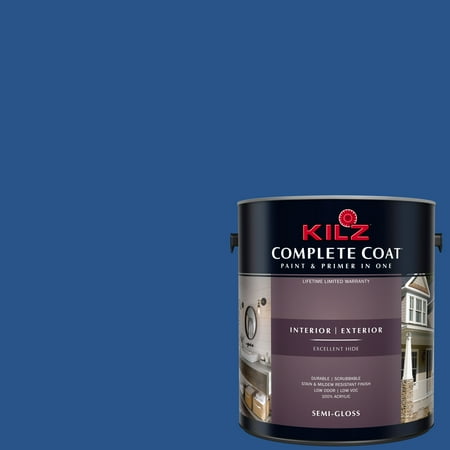 KILZ COMPLETE COAT Interior/Exterior Paint & Primer in One #RH210 Navy (Best Exterior Paint And Primer In One)
