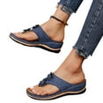 thumbnail image 3 of Women‘s Wedge Flip Flops With Arch Support 2022 Trending Summer Posh T-Strap Orthotic Beach Sandals, 3 of 9