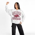 thumbnail image 4 of Women's Gameday Couture  Ash Arkansas Razorbacks Whiteout Premium Fleece Camo Sweatshirt, 4 of 5