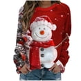 thumbnail image 3 of BiZtdJrK My Orders Placed by Me 2024 Womens Ugly Christmas Sweatshirts Casual Crewneck Long Sleeve Shirts Funny Cute Reindeer Graphic Tees Fall Loose Pullover Tops Red XXL, 3 of 5