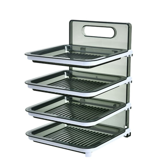 Naiovety Estante para platos, organizador de cocina montado en la pared, bandejas para platos, juego de 4 bandejas de organización para cocina Verde transparente
