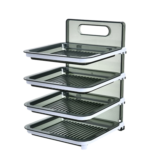 Naiovety Estante para platos, organizador de cocina montado en la pared, bandejas para platos, juego de 4 bandejas de organización para cocina Verde transparente
