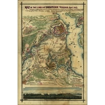 24"x36" Gallery Poster, Map of lines at Yorktown, Virginia, April 1862