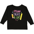 thumbnail image 3 of Inktastic Back To School Miss Talks a Lot Girls Long Sleeve Toddler T-Shirt, 3 of 5