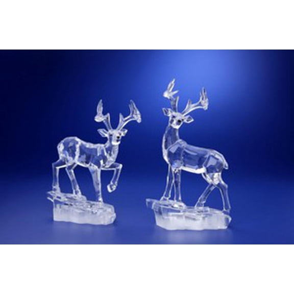 Icy Giftware LED Lighted True Deer Christmas Figurine Decorations - 9" - Set of 2