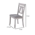 thumbnail image 5 of Wooden Side Chair with Fabric Upholstered Seat Set of 2 White and Gray - Saltoro Sherpi, 5 of 5