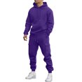 thumbnail image 2 of MLQIDK Men's Workout Gym 2 Piece Set Winter Track Suits Fleece Hoodie and Sweatpants Big and Tall Athletic Sport Tracksuits Jogging Sweat Suits Lounge Outfit Dark Green M, 2 of 5