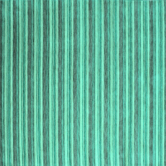 Ahgly Company Machine Washable Indoor Square Abstract Turquoise Blue Contemporary Area Rugs, 7' Square