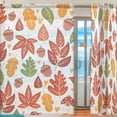 thumbnail image 2 of Coolnut Acorns and Autumn Leaves Semi Sheer Curtains Window Voile Drapes Panels Treatment-55x84in for Living Room Bedroom Kids Room, 2 Pieces, 2 of 4