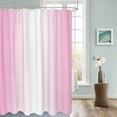 thumbnail image 3 of Fabric Shower Curtain, Pink and White Gradient Bathroom Curtain with 12 Hooks Waterproof No Bad Odor Machine Washable Bath Curtains for Bathroom, Spa Room, 36"x72", 3 of 6