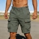 thumbnail image 2 of Mens Cargo Shorts con Bolsillos Color Sólido Botón Cintura Casual Y de Moda Shorts para Hombres, 2 of 9