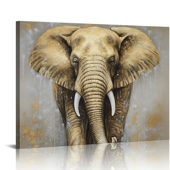 COMIO African Elephant Wall Decor Printing Painting Elephant Canvas Wall Art Decoration for Bathroom Bedroom Living Room Office Home Baby Room Decor