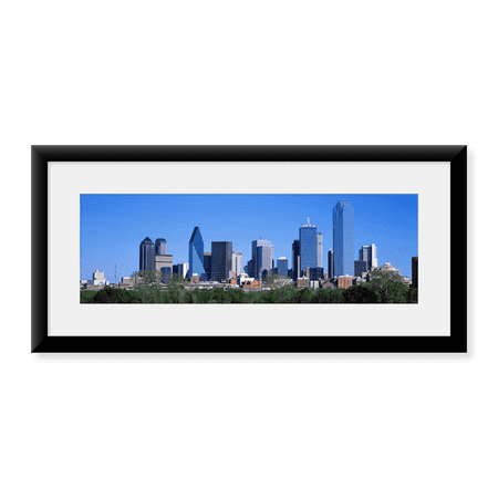 Framed Art Print, Downtown Dallas Texas by Panoramic Images, 25-7/8" x 9-7/8"