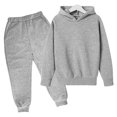 thumbnail image 6 of larppty Kids 2pc Jogging Sets Oversized Pullover Hoodies and Joggers Sweatpants Fall Outfits Boys Girls School Cotton Clothes(Light Gray,5-6 Years), 6 of 7