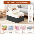 thumbnail image 4 of Storage Bins with Lids, 2 Pack Extra Large Blanket Storage Baskets with Lids, Closet Organizers Bins for Living Room, Nursery, Black and White, 4 of 10
