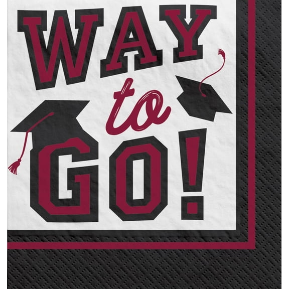 True To Your School Beverage Napkins - Maroon