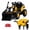 Yellow, variant on Alpha Joy 4-in-1 Ride on Tractor with Detachable Trailer & Loader 24V Electric Toy Car with Shovel, Remote Control, Tippable Trailer, USB, Headlight, Bluetooth, 3 Speed Adjustable for Kids 3+, Pink