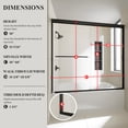 thumbnail image 6 of Semi-Frameless Bypass Sliding Bathtub Door, 56–60 in. W x 56 in. H, 3/16 in. Clear Tempered Glass, Matte Black Aluminum Hardware, Reversible Left/Right Opening, Adjustable Width, Smooth Glide Tub Sho, 6 of 13