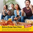 thumbnail image 3 of Glad Everyday Round Disposable Paper Plates with Referee Football Design | Cut-Resistant, Microwavable Paper Plates for All Foods & Daily Use | 10 Inches, 58 Count, 3 of 6