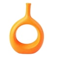 thumbnail image 4 of Jarrón de cerámica circular minimalista para mesa, sala de estar, dormitorio, hogar, decoración Naranja, 4 of 9