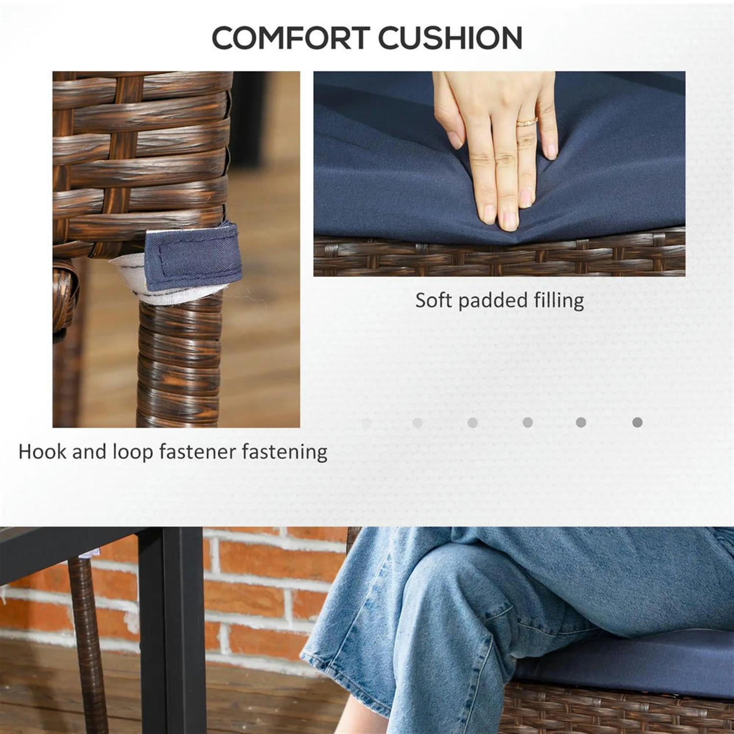 Demi Bonn Outdoor Dining Chairs Set of 4 with Armrests & Backrest, Stackable PE Rattan Patio Dining Room Chairs with Cushion for Garden, Backyard, Lawn, Brown