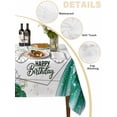 thumbnail image 2 of Happy Birthday Table Cloth, Waterproof Tablecloth for Rectangle Tables, Green Luxury Dress Crown Carriage Flowers Reusable Washable Fabric Table Cover for Restaurant Kitchen Dining Tables 52"x70", 2 of 9