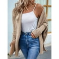 thumbnail image 2 of Women'S Cardigan Sweaters Oversized Chunky Knit Slouchy Wrap Batwing Open Front Outwear Coat Khaki L, 2 of 6