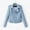 Blue, variant on Babysbule Winter Jackets for Women Women Ladies Lapel Motor Jacket Coat Zip Biker Short Punk Cropped Tops