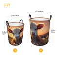 thumbnail image 4 of KLL Sunset Calf Flower Field Waterproof Foldable Laundry Hamper Bucket with Handles for Storage Bin,Kids Room,Home Organizer (Medium ), 4 of 7