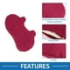 thumbnail image 2 of Almohada Lumbar de Masaje para Asiento de Automóvil Unique Bargains Soporte de Espuma Viscoelástica Diseño Ergonómico 29x50x10cm Ante Rojo Vino 1 Pc, 2 of 6