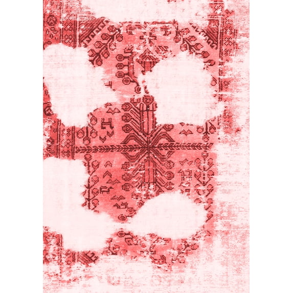 Ahgly Company Indoor Rectangle Oriental Red Modern Area Rugs, 6' x 9'