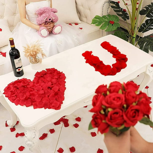 San Valentin Decoracion KnR Harmony 1200 Pétalos De Flores Falsos