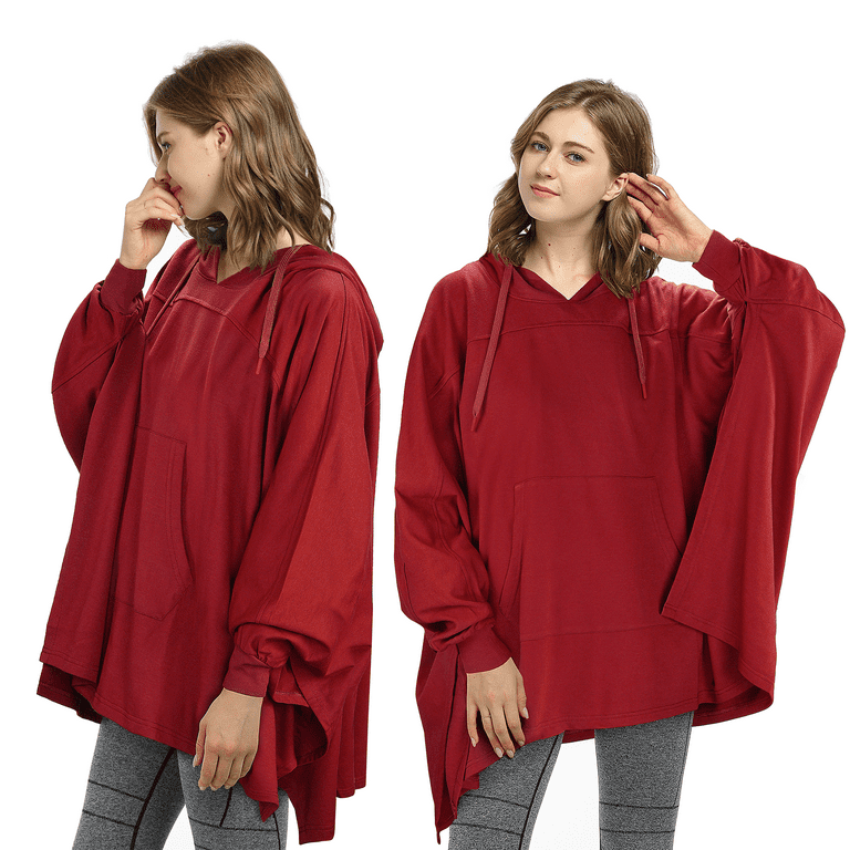 Hooded sweatshirt poncho sale