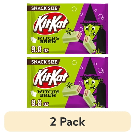 (2 pack) KIT KAT® Witch's Brew Marshmallow Flavored Creme Wafer Snack Size, Halloween Candy Bag, 9.8 oz