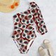 thumbnail image 5 of Gibobby Trajes de Baño Mujer Traje de baño Monokinis con cuello en V acanalado para mujer Trajes de baño fruncidos en la parte delantera Trajes de baño(Azul,CH), 5 of 5