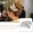 thumbnail image 4 of 1pc Peignes de Cheveux de Mariée Brillants Coiffe Décorative de Feuille Accessoires de Cheveux de Perle, 4 of 8