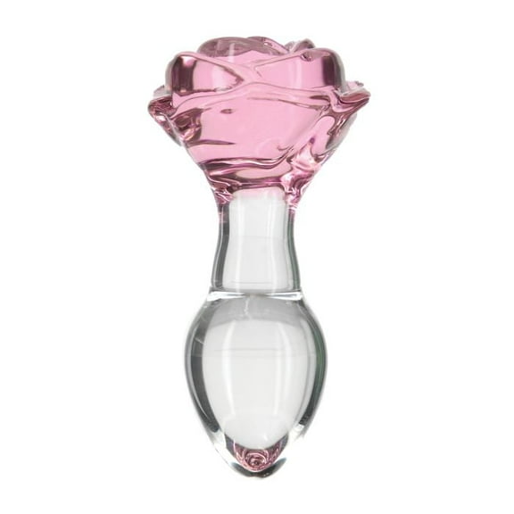 Pillow Talk Rosy Crystal Glass Anal Plug, Clear