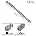thumbnail image 2 of Unique Bargains 10pcs 100mm 1/4' Hex Shank T27 Magnetic Torx Head Security Screwdriver Bit S2, 2 of 4
