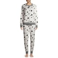 thumbnail image 2 of Secret Treasures Women's and Women's Plus Fuzzy Luxe Long Sleeve Top and Pants Pajama Set, 2-Piece, 2 of 6