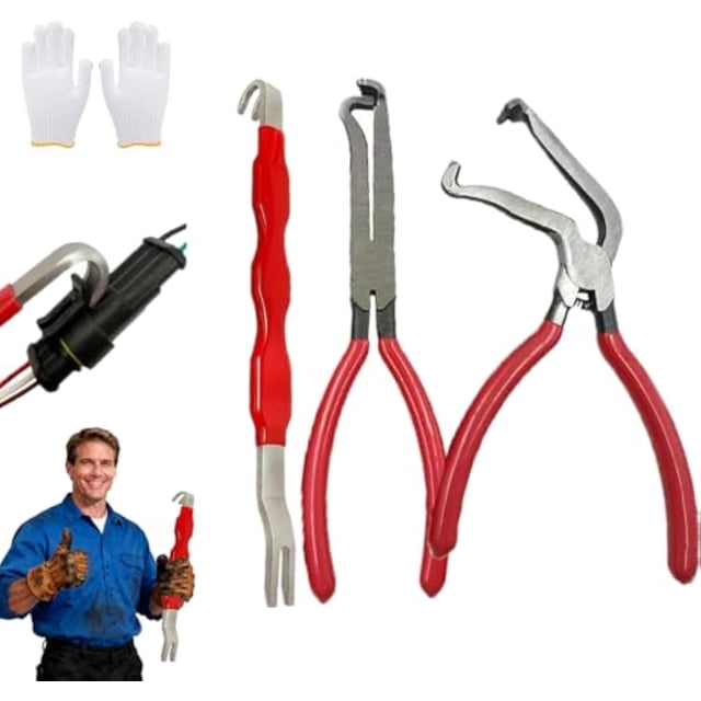 Automotive Electrical Terminal Connector Separator Removal Tool, Glitterto Ultimate Electrical Car Connector Pliers Release Tool Kit for Most Vehicles (3Pcs)