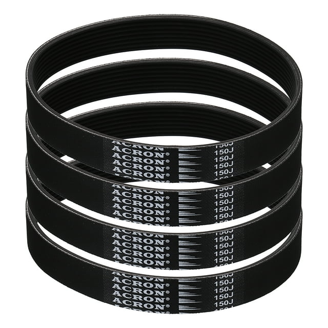 4 Pack 150J8 PJ V-Ribbed Belt 8 Ribs 15" Length x 0.74" Width x 0.14" Height, EPDM Rubber Poly V Belt, Multi Wedge Micro V Belt