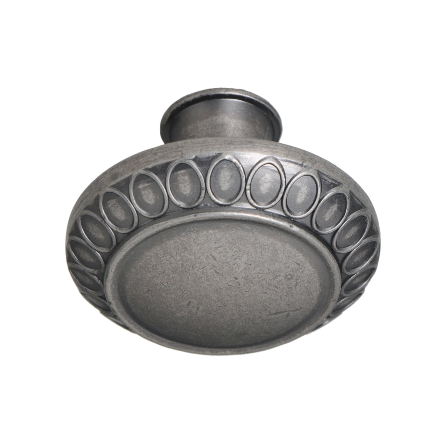 Utopia Alley 10pcs Barnet Cabinet Ring Pull Knob - Decorative Cabinet Drop Pull Knobs for Cabinets and Drawers - Vintage Cabinet Hardware with Hand Finished Pewter - Metal Drawer Pull Knobs 1.3"