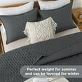 thumbnail image 2 of Dark Grey Queen Size Quilt Bedding Set (90x96 Inch), 3 Pieces Soft Lightweight Bedspread Coverlet, Drak Gray Boho Summer Quilt and 2 Pillow Shams for All Season, 2 of 14